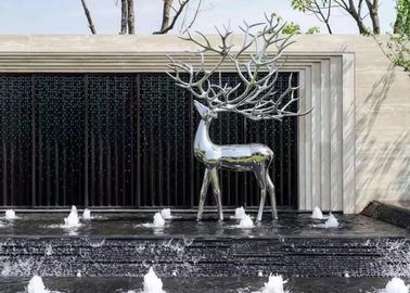 China 2020 China Stainless Steel Elk Wapiti Metal Sculptures For Garden Wall Art supplier