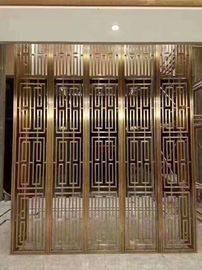 China Rose Gold Decorative Stainless Steel Metal Partition Room Divider Factory supplier