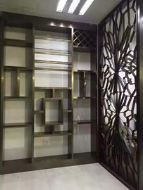 China Laeser Cut Room Divider Brushed Black Titanium Stainless Steel Screen Factory supplier