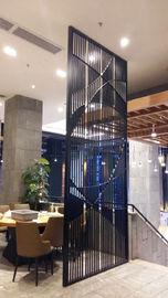 China Laeser Cut Room Divider Brushed Black Titanium Stainless Steel Screen Factory supplier