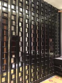 China Champagne Laser Stainless Steel Divider Partition Carved Screens Restaurant Hollow Wall Panel Suppliers supplier